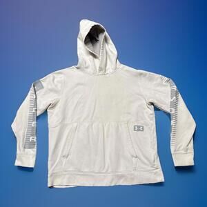 Under Armour Mens Large White Coldgear Threadborne Pullover Hoodie